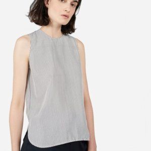 Everlane Silk Shell in Black/White Stripe - Size 2
